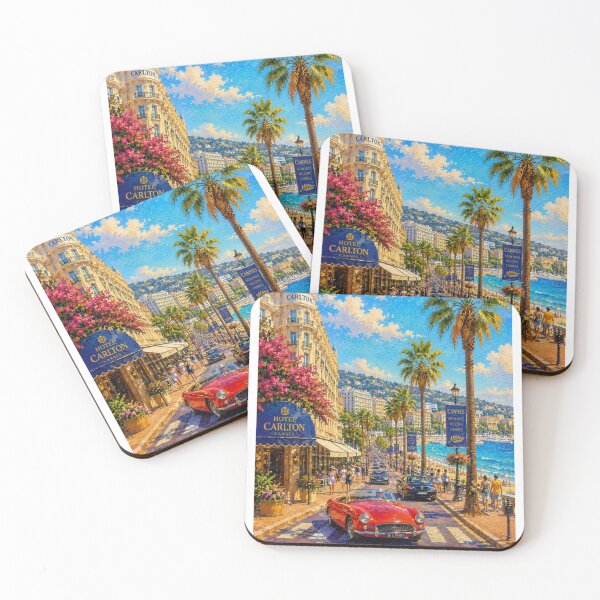 Item preview, Cannes France Palm Tree Beach City Art designed and sold by glenhiggins.