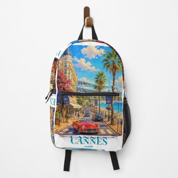 Item preview, Cannes France Palm Tree Beach City Art designed and sold by glenhiggins.