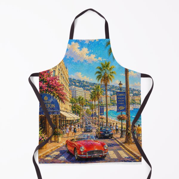 Item preview, Cannes France Palm Tree Beach City Art designed and sold by glenhiggins.
