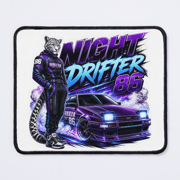 Item preview, Night Drifter Turbo Racing Graphic | JDM Sports Car Art | Drift Lover Sticker | Motorsport Streetwear designed and sold by Stylestickers55.