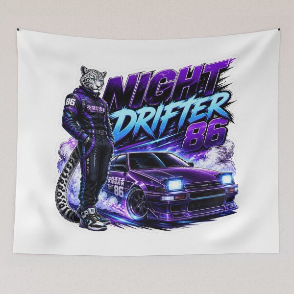 Item preview, Night Drifter Turbo Racing Graphic | JDM Sports Car Art | Drift Lover Sticker | Motorsport Streetwear designed and sold by Stylestickers55.