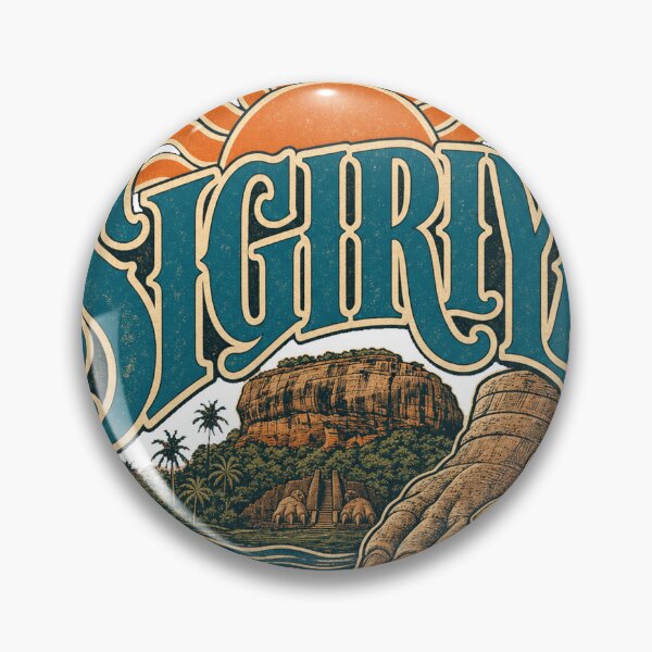 Item preview, Sigiriya Sri Lanka Vintage Hand Lettered Travel Emblem designed and sold by VisualArtsOasis.