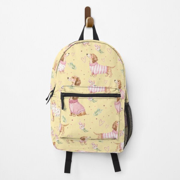 Item preview, Dachshund in Pink Sweater Watercolor | Sausage Dog Lover | Floral Puppy Pattern | Doxie Gift | Cottagecore Dog Design designed and sold by PaperyAndInk.