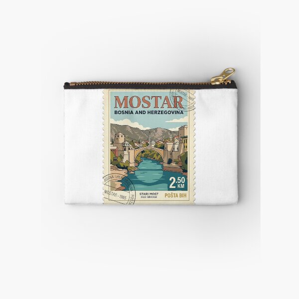 Item preview, Retro Mostar Bosnia Stari Most Travel Stamp designed and sold by k3rstman1.