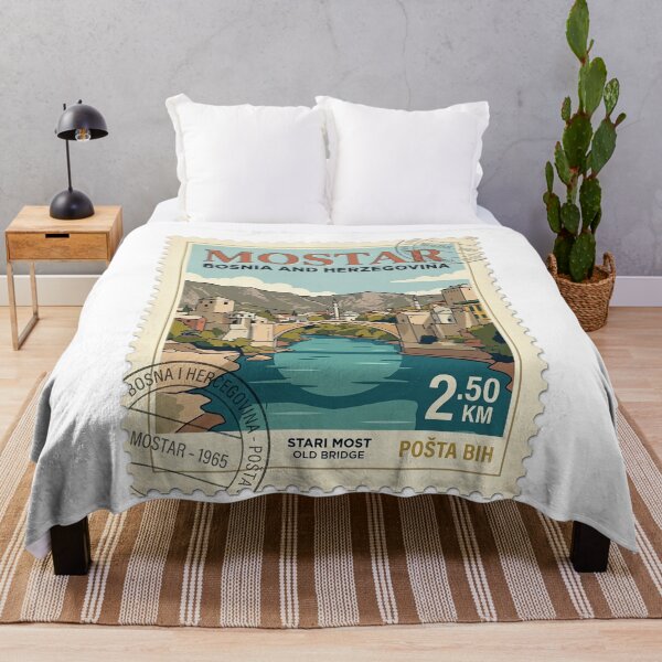 Item preview, Retro Mostar Bosnia Stari Most Travel Stamp designed and sold by k3rstman1.