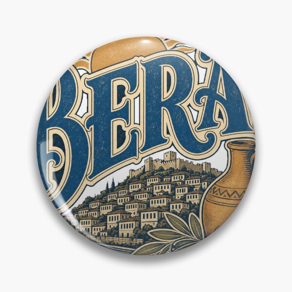 Item preview, Berat Albania Vintage Hand Lettered Travel Emblem designed and sold by VisualArtsOasis.