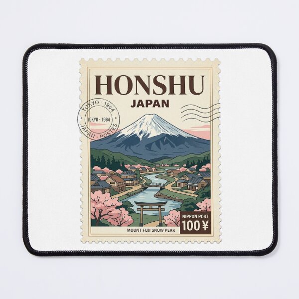 Item preview, Vintage Mount Fuji Japan Honshu Travel Stamp designed and sold by k3rstman1.