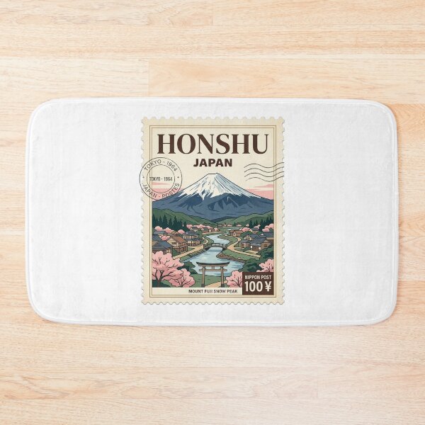 Item preview, Vintage Mount Fuji Japan Honshu Travel Stamp designed and sold by k3rstman1.