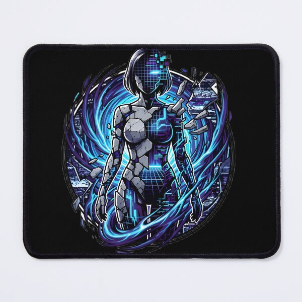 Item preview, Digital Awakening – Neon Cyberpunk AI Android Glitch Artwork designed and sold by UniqYou.