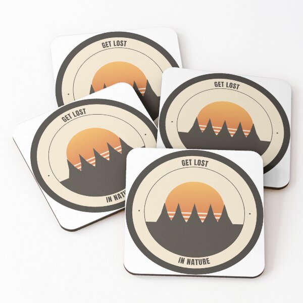 Item preview, Get Lost In Nature Retro Forest Adventure Badge designed and sold by Faissal SBIAA.