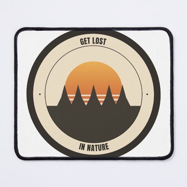 Item preview, Get Lost In Nature Retro Forest Adventure Badge designed and sold by Faissal SBIAA.