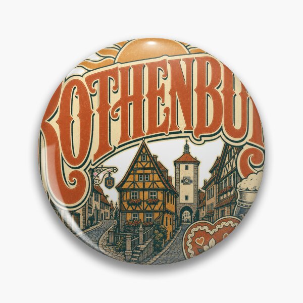 Item preview, Rothenburg Germany Vintage Hand Lettered Travel Emblem designed and sold by VisualArtsOasis.