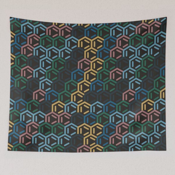 Item preview, Benzene Ring Abstract Geometric Pattern Rain designed and sold by TexSta.