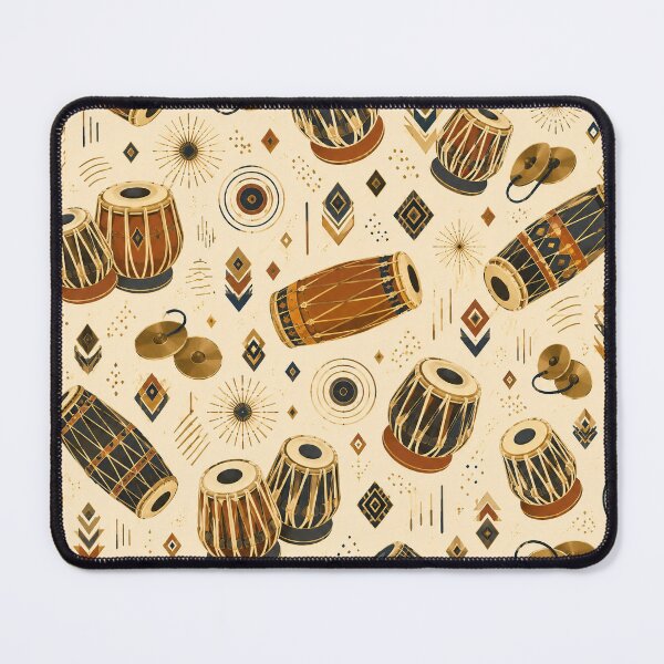 Item preview, Art Deco Tabla & Mridangam Geometric Pattern – Luxe Indian Percussion Print designed and sold by OpenDreamArts.