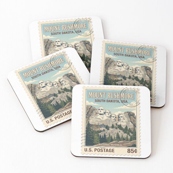 Item preview, Vintage Mount Rushmore National Memorial Travel Stamp designed and sold by k3rstman1.