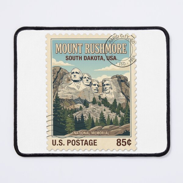Item preview, Vintage Mount Rushmore National Memorial Travel Stamp designed and sold by k3rstman1.