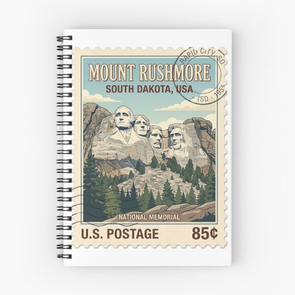Item preview, Vintage Mount Rushmore National Memorial Travel Stamp designed and sold by k3rstman1.
