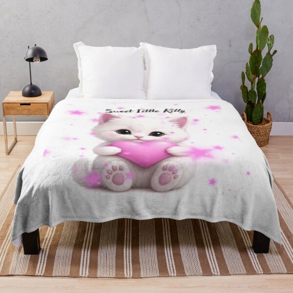 Item preview, Sweet Little Kitty Holding a Pink Heart designed and sold by teeNova Wear.