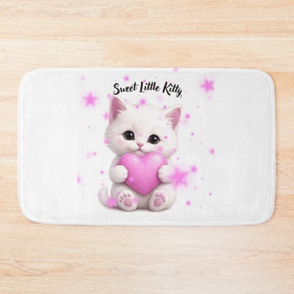 Item preview, Sweet Little Kitty Holding a Pink Heart designed and sold by teeNova Wear.