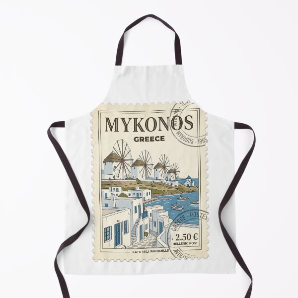 Item preview, Mykonos Greece Kato Mili Windmills Travel Stamp designed and sold by k3rstman1.