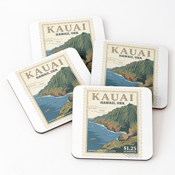 Item preview, Na Pali Coast Kauai Hawaii Vintage Travel Stamp designed and sold by k3rstman1.
