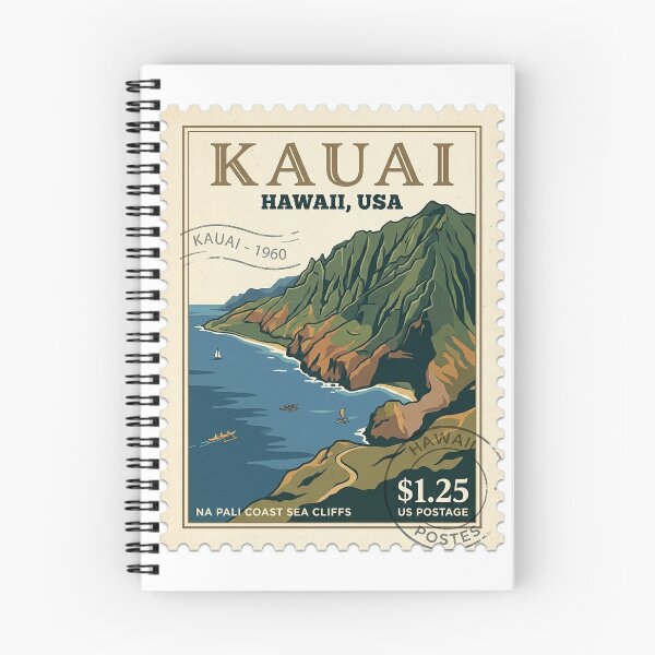 Item preview, Na Pali Coast Kauai Hawaii Vintage Travel Stamp designed and sold by k3rstman1.