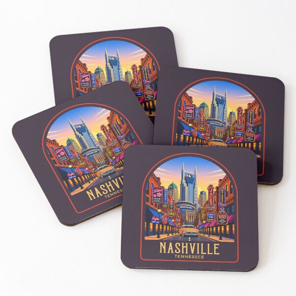 Item preview, Nashville Vintage Travel Illustration designed and sold by HomeLivingCo.
