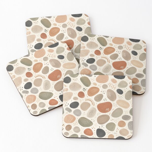 Item preview, Minimalist Abstract Pebble Seamless Pattern – Earthy Terracotta & Sage Decor designed and sold by OpenDreamArts.