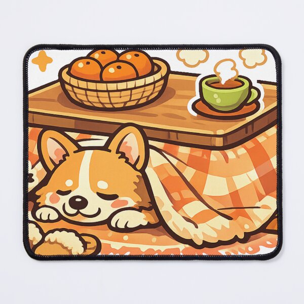 Item preview, Sleepy Corgi Under Japanese Kotatsu – Cozy Kawaii Winter Sticker | Cute Japanese Anime Dog designed and sold by kawaii animal store (in Japan).