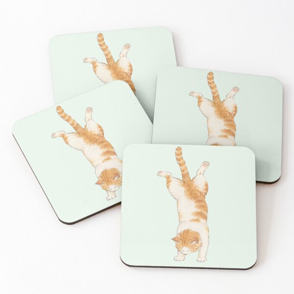 Item preview, Funny Handstand Orange Tabby Cat Illustration designed and sold by bosamji.