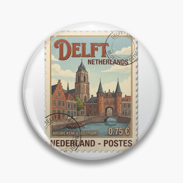 Item preview, Vintage Delft Netherlands Travel Stamp City Gate designed and sold by k3rstman1.