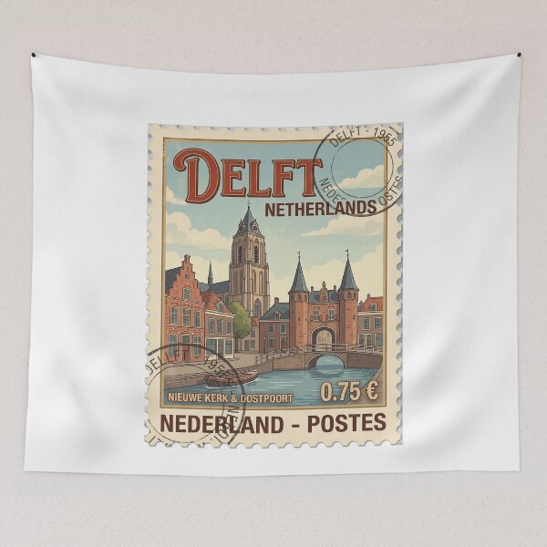 Item preview, Vintage Delft Netherlands Travel Stamp City Gate designed and sold by k3rstman1.