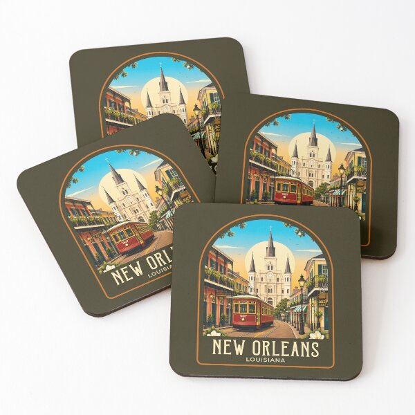 Item preview, New Orleans Vintage Travel Illustration designed and sold by HomeLivingCo.
