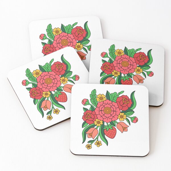 Item preview, Scandinavian Folk Floral Strawberry T-Shirt | Nordic Botanical Bouquet designed and sold by GlobuddyStore.