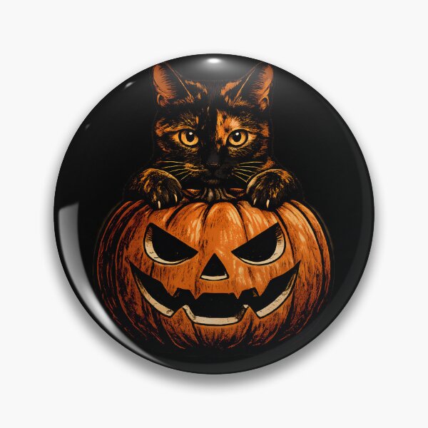 Item preview, Tortoiseshell Cat in Jack-O-Lantern Pumpkin Halloween Design designed and sold by Martin's_Design.