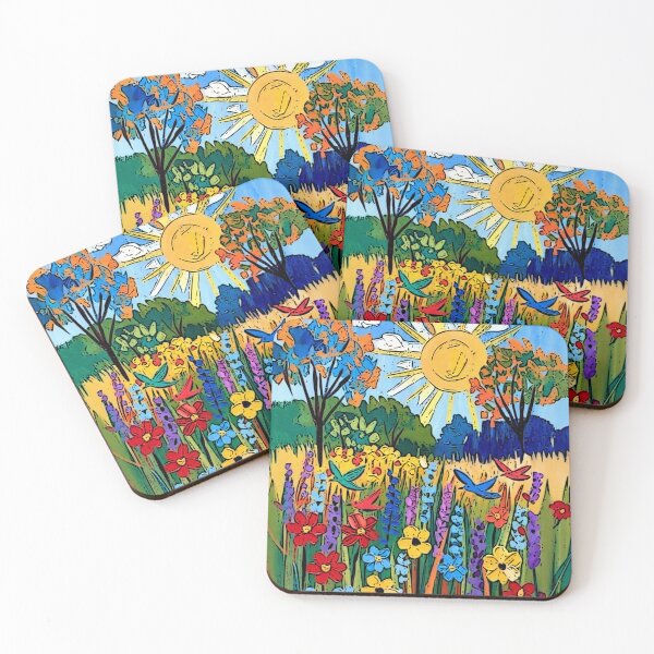 Item preview, Vibrant Pop Art Wildflower Meadow Sun Illustration designed and sold by Nexus Space.