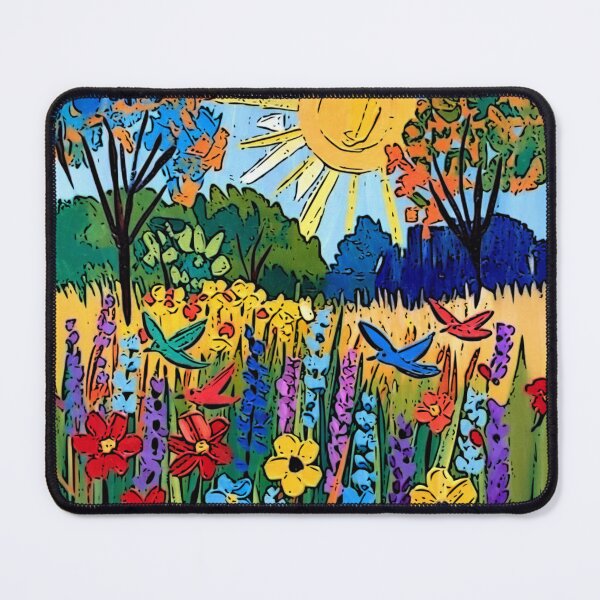 Item preview, Vibrant Pop Art Wildflower Meadow Sun Illustration designed and sold by Nexus Space.