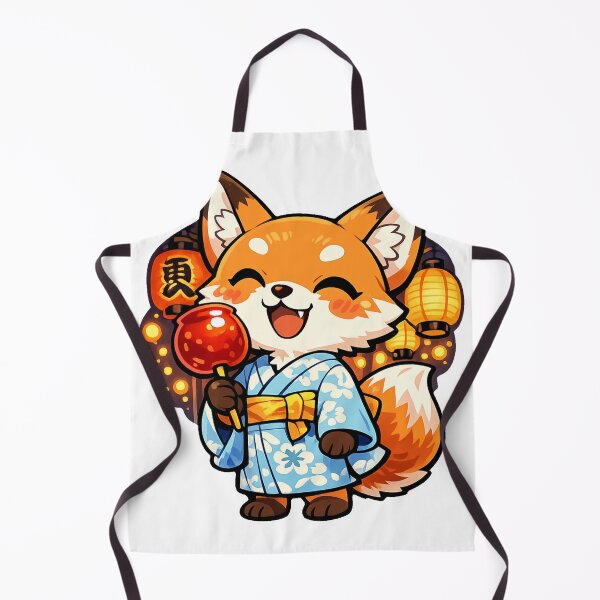 Item preview, Cute Fox with Candy Apple at Japanese Summer Festival | Kawaii Matsuri Sticker designed and sold by kawaii animal store (in Japan).