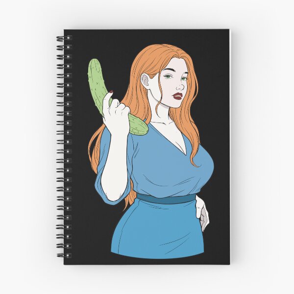 Item preview, Redhead Woman with Cucumber - Retro Pop Art designed and sold by Hedon77.
