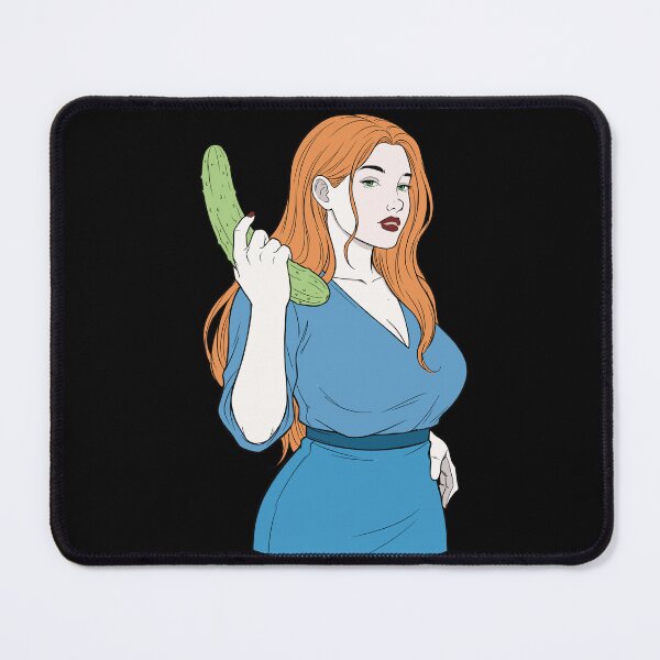 Item preview, Redhead Woman with Cucumber - Retro Pop Art designed and sold by Hedon77.