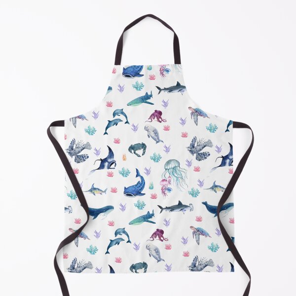 Item preview, Ocean Animals Watercolor Pattern | Whale Shark Dolphin Turtle Jellyfish Seamless Pattern | Coastal Phone Case, Mug, Notebook, Tote Bag designed and sold by PaperyAndInk.