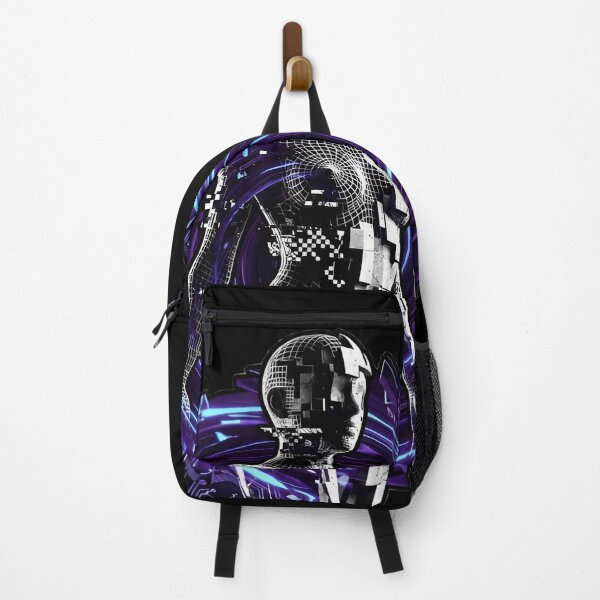 Item preview, Cybernetic Void Entity – Futuristic AI Android Glitch Neon Cyberpunk Art designed and sold by UniqYou.