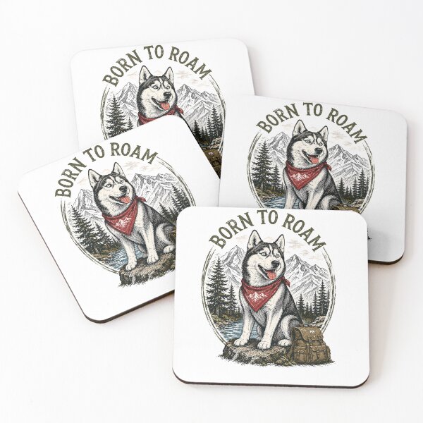 Item preview, Born To Roam Husky | Adventure Dog | Hiking & Camping Dog Lover Gift designed and sold by CH-4TEE.