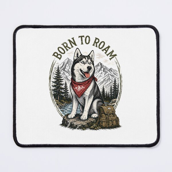 Item preview, Born To Roam Husky | Adventure Dog | Hiking & Camping Dog Lover Gift designed and sold by CH-4TEE.