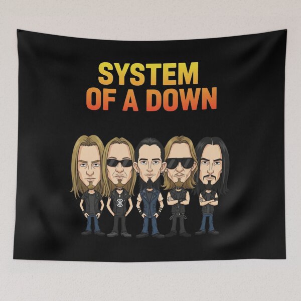 Item preview, System Of A Down Band Members Cartoon - System Of Down designed and sold by RawoMimi.