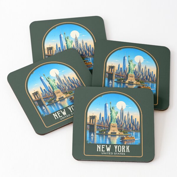 Item preview, New York Vintage Travel Illustration designed and sold by HomeLivingCo.