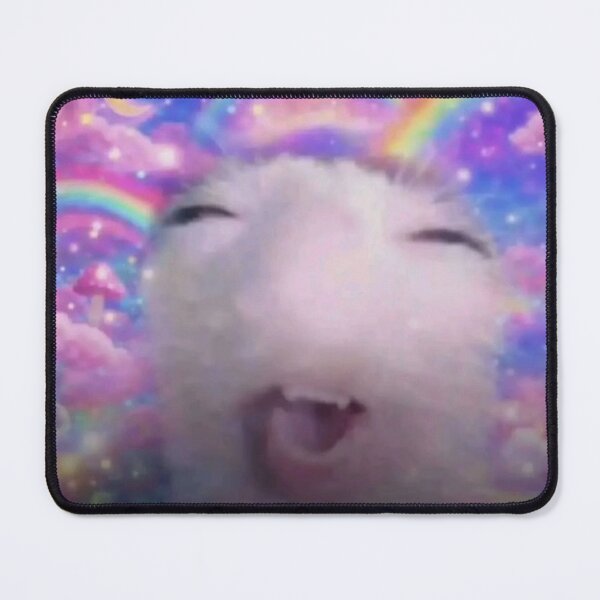 Item preview, white cat rainbow hamster aesthetic meme designed and sold by listaren.