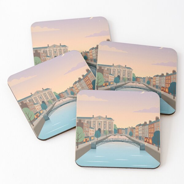 Item preview, Dublin Ireland Sunset Travel Poster designed and sold by gerardimedina.