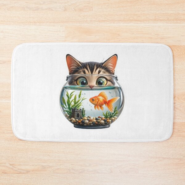 Item preview, Curious Kitten Watching Goldfish Bowl designed and sold by Snurly.