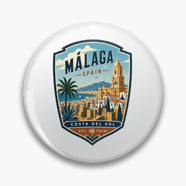 Item preview, Málaga Spain Costa Del Sol Est. 770 BC Spanish City Travel Vacation Souvenir designed and sold by Simsimah26Parks.
